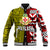 Tonga Kolisi Tonga Baseball Jacket Ngatu and Geometric Pattern LT03 Unisex Red - Polynesian Pride