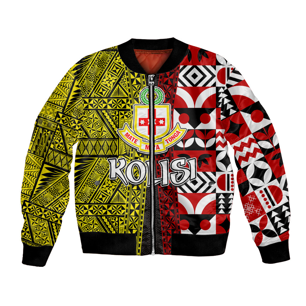 Tonga Kolisi Tonga Bomber Jacket Ngatu and Geometric Pattern LT03 Unisex Red - Polynesian Pride