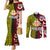 Tonga Kolisi Tonga Couples Matching Mermaid Dress and Long Sleeve Button Shirt Ngatu and Geometric Pattern LT03 Red - Polynesian Pride