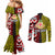 Tonga Kolisi Tonga Couples Matching Mermaid Dress and Long Sleeve Button Shirt Ngatu and Geometric Pattern LT03 - Polynesian Pride