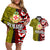 Tonga Kolisi Tonga Couples Matching Off Shoulder Short Dress and Hawaiian Shirt Ngatu and Geometric Pattern LT03 Red - Polynesian Pride