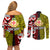 Tonga Kolisi Tonga Couples Matching Off Shoulder Short Dress and Long Sleeve Button Shirt Ngatu and Geometric Pattern LT03 - Polynesian Pride