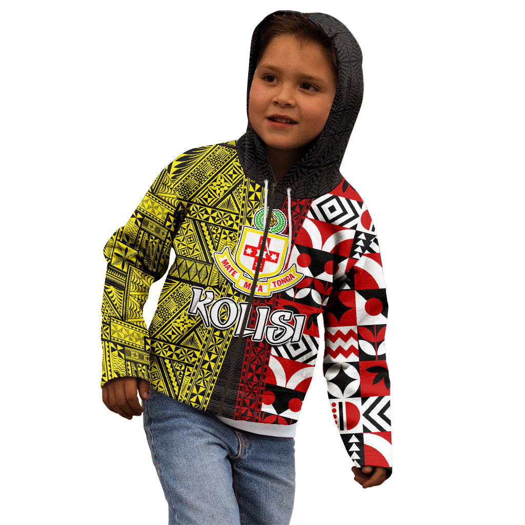 Tonga Kolisi Tonga Kid Hoodie Ngatu and Geometric Pattern LT03 - Polynesian Pride