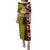 Tonga Kolisi Tonga Puletasi Ngatu and Geometric Pattern LT03 Long Dress Red - Polynesian Pride