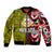 Tonga Kolisi Tonga Sleeve Zip Bomber Jacket Ngatu and Geometric Pattern LT03 Unisex Red - Polynesian Pride