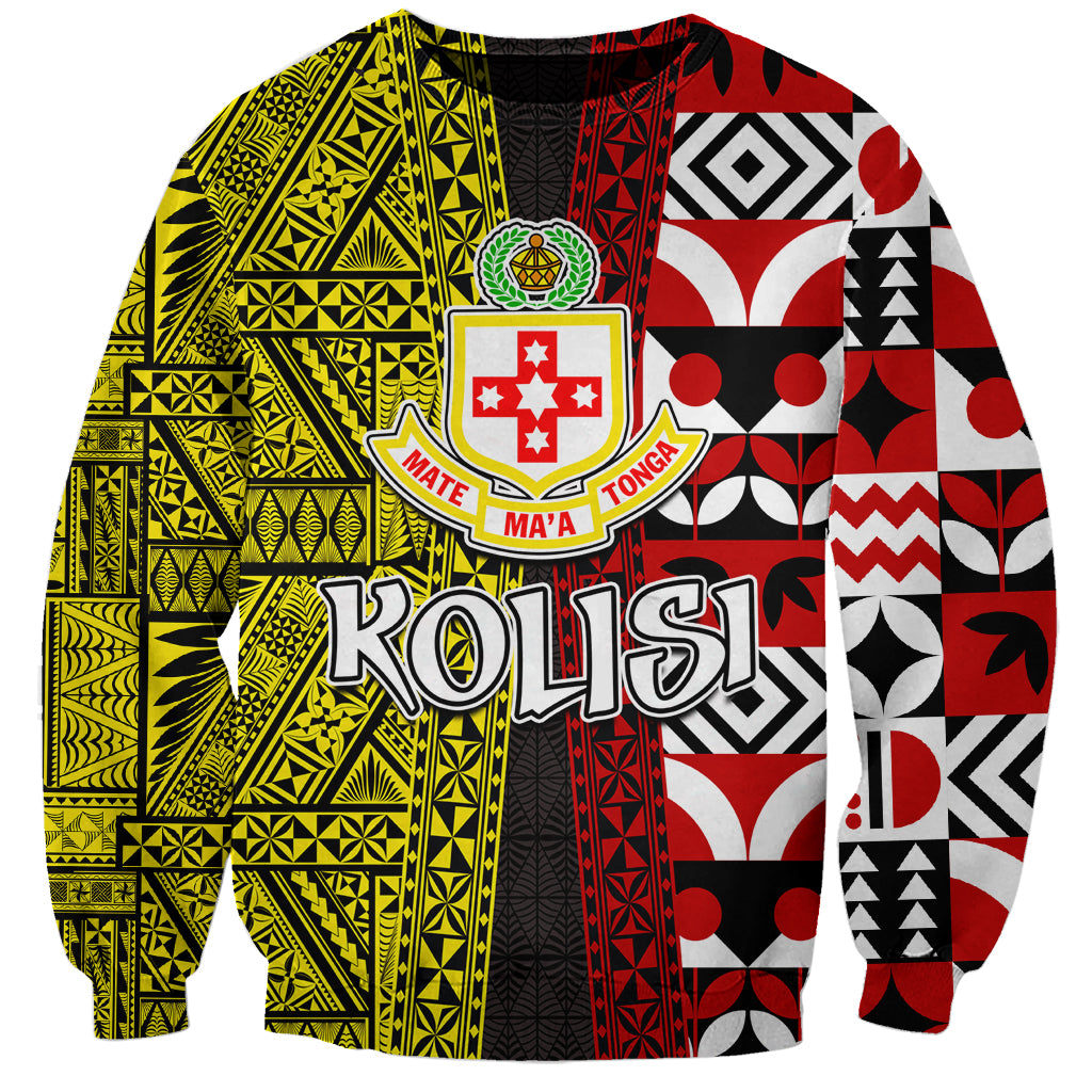 Tonga Kolisi Tonga Sweatshirt Ngatu and Geometric Pattern LT03 Unisex Red - Polynesian Pride