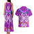 Polynesian Valentine Day Couples Matching Tank Maxi Dress and Hawaiian Shirt Love Couple Turtle Maori Hibiscus Purple LT03 - Polynesian Pride