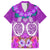 Polynesian Valentine Day Family Matching Long Sleeve Bodycon Dress and Hawaiian Shirt Love Couple Turtle Maori Hibiscus Purple LT03 Dad's Shirt - Short Sleeve Purple - Polynesian Pride