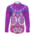 Polynesian Valentine Day Family Matching Long Sleeve Bodycon Dress and Hawaiian Shirt Love Couple Turtle Maori Hibiscus Purple LT03 Dad's Shirt - Long Sleeve Purple - Polynesian Pride