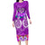 Polynesian Valentine Day Family Matching Long Sleeve Bodycon Dress and Hawaiian Shirt Love Couple Turtle Maori Hibiscus Purple LT03 Mom's Dress Purple - Polynesian Pride