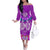 Polynesian Valentine Day Family Matching Off Shoulder Long Sleeve Dress and Hawaiian Shirt Love Couple Turtle Maori Hibiscus Purple LT03 Mom's Dress Purple - Polynesian Pride