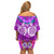 Polynesian Valentine Day Family Matching Off Shoulder Short Dress and Hawaiian Shirt Love Couple Turtle Maori Hibiscus Purple LT03 - Polynesian Pride