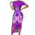 Polynesian Valentine Day Family Matching Short Sleeve Bodycon Dress and Hawaiian Shirt Love Couple Turtle Maori Hibiscus Purple LT03 Mom's Dress Purple - Polynesian Pride