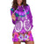 Polynesian Valentine Day Hoodie Dress Love Couple Turtle Maori Hibiscus Purple LT03 Purple - Polynesian Pride