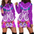 Polynesian Valentine Day Hoodie Dress Love Couple Turtle Maori Hibiscus Purple LT03 - Polynesian Pride