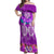 Polynesian Valentine Day Off Shoulder Maxi Dress Love Couple Turtle Maori Hibiscus Purple LT03 Women Purple - Polynesian Pride