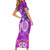 Polynesian Valentine Day Short Sleeve Bodycon Dress Love Couple Turtle Maori Hibiscus Purple LT03 - Polynesian Pride