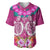 Polynesian Valentine Day Baseball Jersey Love Couple Turtle Maori Hibiscus Pink LT03 Pink - Polynesian Pride