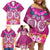 Polynesian Valentine Day Family Matching Off Shoulder Short Dress and Hawaiian Shirt Love Couple Turtle Maori Hibiscus Pink LT03 - Polynesian Pride