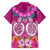 Polynesian Valentine Day Family Matching Off Shoulder Short Dress and Hawaiian Shirt Love Couple Turtle Maori Hibiscus Pink LT03 - Polynesian Pride