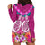 Polynesian Valentine Day Hoodie Dress Love Couple Turtle Maori Hibiscus Pink LT03 - Polynesian Pride