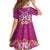 Polynesian Valentine Day Kid Short Sleeve Dress Love Couple Turtle Maori Hibiscus Pink LT03 - Polynesian Pride