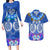 Polynesian Valentine Day Couples Matching Long Sleeve Bodycon Dress and Hawaiian Shirt Love Couple Turtle Maori Hibiscus Blue LT03 Blue - Polynesian Pride