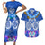 Polynesian Valentine Day Couples Matching Short Sleeve Bodycon Dress and Hawaiian Shirt Love Couple Turtle Maori Hibiscus Blue LT03 Blue - Polynesian Pride