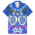 Polynesian Valentine Day Family Matching Off Shoulder Maxi Dress and Hawaiian Shirt Love Couple Turtle Maori Hibiscus Blue LT03 Dad's Shirt - Short Sleeve Blue - Polynesian Pride