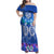 Polynesian Valentine Day Family Matching Off Shoulder Maxi Dress and Hawaiian Shirt Love Couple Turtle Maori Hibiscus Blue LT03 Mom's Dress Blue - Polynesian Pride