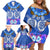 Polynesian Valentine Day Family Matching Off Shoulder Short Dress and Hawaiian Shirt Love Couple Turtle Maori Hibiscus Blue LT03 - Polynesian Pride