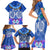 Polynesian Valentine Day Family Matching Short Sleeve Bodycon Dress and Hawaiian Shirt Love Couple Turtle Maori Hibiscus Blue LT03 - Polynesian Pride