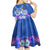 Polynesian Valentine Day Kid Short Sleeve Dress Love Couple Turtle Maori Hibiscus Blue LT03 - Polynesian Pride