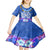 Polynesian Valentine Day Kid Short Sleeve Dress Love Couple Turtle Maori Hibiscus Blue LT03 - Polynesian Pride