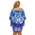 Polynesian Valentine Day Off Shoulder Short Dress Love Couple Turtle Maori Hibiscus Blue LT03 - Polynesian Pride