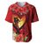 Hawaii Valentine Day Baseball Jersey Couple on Beach mix Hibiscus and Polynesian Tattoo LT03 Red - Polynesian Pride