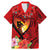 Hawaii Valentine Day Family Matching Mermaid Dress and Hawaiian Shirt Couple on Beach mix Hibiscus and Polynesian Tattoo LT03 Dad's Shirt - Short Sleeve Red - Polynesian Pride