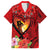 Hawaii Valentine Day Family Matching Off Shoulder Long Sleeve Dress and Hawaiian Shirt Couple on Beach mix Hibiscus and Polynesian Tattoo LT03 Dad's Shirt - Short Sleeve Red - Polynesian Pride