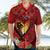 Hawaii Valentine Day Hawaiian Shirt Couple on Beach mix Hibiscus and Polynesian Tattoo LT03 - Polynesian Pride