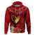 Hawaii Valentine Day Hoodie Couple on Beach mix Hibiscus and Polynesian Tattoo LT03 Pullover Hoodie Red - Polynesian Pride