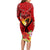 Hawaii Valentine Day Long Sleeve Bodycon Dress Couple on Beach mix Hibiscus and Polynesian Tattoo LT03 - Polynesian Pride