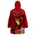 Hawaii Valentine Day Wearable Blanket Hoodie Couple on Beach mix Hibiscus and Polynesian Tattoo LT03 - Polynesian Pride