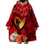 Hawaii Valentine Day Wearable Blanket Hoodie Couple on Beach mix Hibiscus and Polynesian Tattoo LT03 - Polynesian Pride