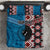 Personalised Aotearoa and Fiji Together Bedding Set Melanesian Warrior and Koru - Taniko with Hibiscus Tapa Pattern