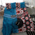 Personalised Aotearoa and Fiji Together Bedding Set Melanesian Warrior and Koru - Taniko with Hibiscus Tapa Pattern