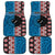 Personalised Aotearoa and Fiji Together Car Mats Melanesian Warrior and Koru - Taniko with Hibiscus Tapa Pattern