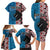 Personalised Aotearoa and Fiji Together Family Matching Long Sleeve Bodycon Dress and Hawaiian Shirt Melanesian Warrior and Koru - Taniko with Hibiscus Tapa Pattern