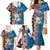 Personalised Aotearoa and Fiji Together Family Matching Mermaid Dress and Hawaiian Shirt Melanesian Warrior and Koru - Taniko with Hibiscus Tapa Pattern