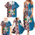 Personalised Aotearoa and Fiji Together Family Matching Summer Maxi Dress and Hawaiian Shirt Melanesian Warrior and Koru - Taniko with Hibiscus Tapa Pattern