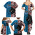 Personalised Aotearoa and Fiji Together Family Matching Summer Maxi Dress and Hawaiian Shirt Melanesian Warrior and Koru - Taniko with Hibiscus Tapa Pattern